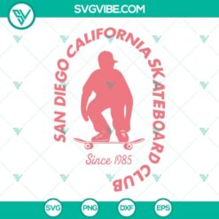 SVG Files, Trending, San Diego California Skateboard Club 1985 SVG Images, 9