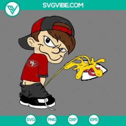 San Francisco 49ers Calvin Peeing On Kansas City Chiefs logo SVG design for download in PNG, DXF, EPS file formats.