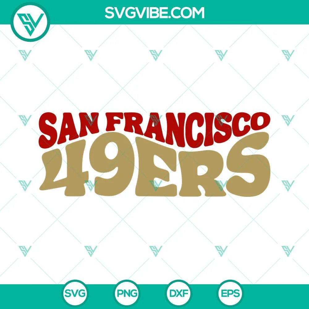 Football, Sports, SVG Files, San Francisco 49ers Football SVG Download PNG DXF 1