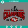 San Francisco 49ers Super Bowl LVIII Champions SVG and PNG files featuring 2024 design elements.