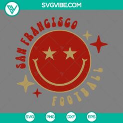 Football, Sports, SVG Files, San Francisco Football Smiley Face SVG Download, 13