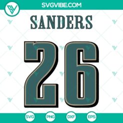 Football, Sports, SVG Files, Sanders 26 SVG Image, Miles Adam Sanders SVG Files 2