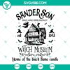 Sanderson Bed & Breakfast and Witch Museum SVG file inspired by Hocus Pocus movie. Spooky and enchanting Halloween design.