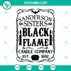 Halloween, SVG Files, Sanderson Sisters Black Flame Candle Company SVG Images, 2