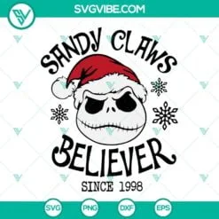 Christmas, SVG Files, Sandy Claws Believer Jack SVG Images, Jack Skellington 2