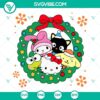 Sanrio Characters Christmas SVG with Hello Kitty, festive holiday design, cute cartoon characters, ideal for DIY crafts and projects.