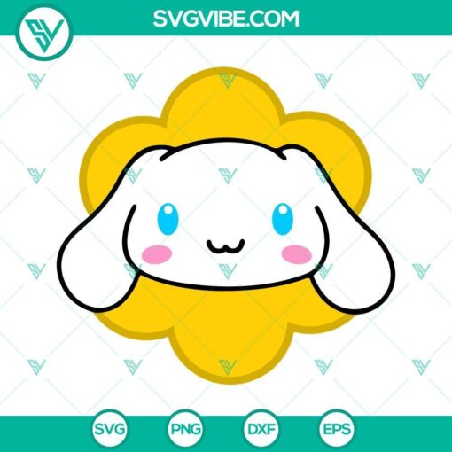 sanrio characters face flower svg bundle hello kitty svg cappuccino svg my melody svg kuromi svg sanrio cartoon svg png dxf eps 1 mockup 1