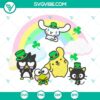 Sanrio Characters St Patrick's Day Cricut SVG featuring Badtz Maru, Cinnamoroll, Raibown. PNG, DXF, EPS formats included.