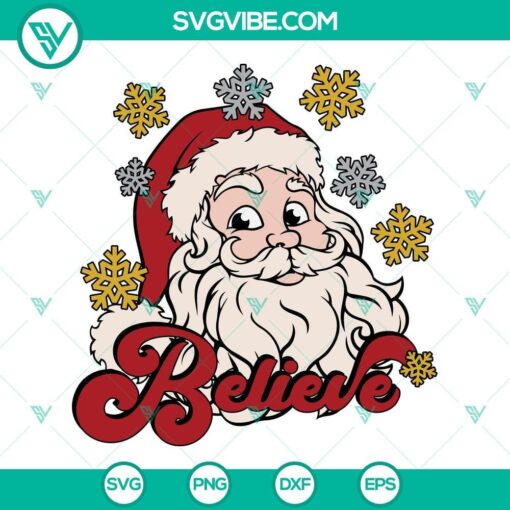 santa believe svg santa claus svg santa christmas svg png dxf eps cut files for cricut silhouette 4 mockup