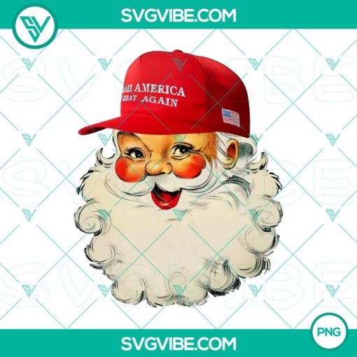 santa claus face make american great again png file designs mockup