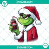Santa Claus Grinch holding Dr Pepper can, PNG download file ideal for Christmas designs.