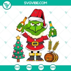 Christmas, Jesus, SVG Files, Santa Grinch With Beer Bottle SVG File, Grinch 3