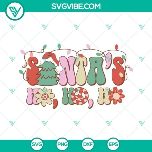 santa ho ho ho svg santa hat christmas tree svg groovy christmas svg png dxf eps 4 mockup