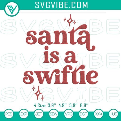 santa is a swiftie embroidery designs taylor swift christmas embroidery design files mockup