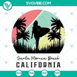 SVG Files, Trending, Santa Monica Beach California SVG Download, Vintage 14