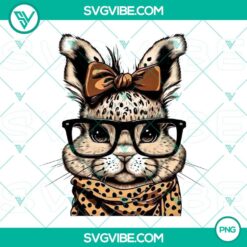 Sassy Bunny Leopard Bandana And Glasses PNG Files, Cute Rabbit PNG Files, Bunny Easter PNG Images