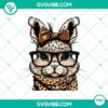 Sassy bunny with leopard bandana and glasses PNG file, cute rabbit Easter design in trendy outfit, perfect for digital use.