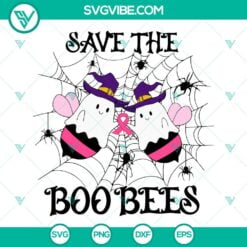 Awareness, Cancer, Halloween, SVG Files, Save The Boo Bees SVG Image, Breast 3