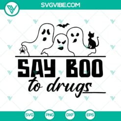 Awareness, SVG Files, Say Boo to Drugs SVG Images, Red Ribbon Week SVG Download 4