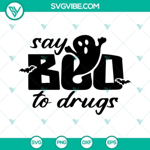 say boo to drugs svg halloween ghost red ribbon week svg png dxf eps cut files 9 mockup