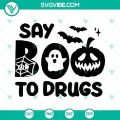 Awareness, SVG Files, Say Boo to Drugs SVG Images, Red Ribbon Week SVG Download 3