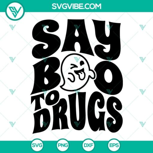 say boo to drugs svg red ribbon week svg funny boo halloween svg png eps dxf files 3 mockup