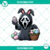 Ghostface horror character as Easter bunny with Easter eggs design in PNG file for download.