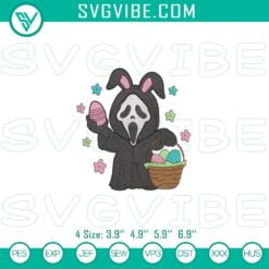 Easter Embroidery Designs, Embroidery Designs, Scream Ghostface Bunny Easter 20