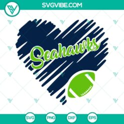 Seattle Seahawks Heart SVG Images, Seahawks Football SVG File, NFL Team SVG File