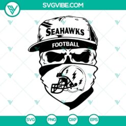 Seattle Seahawks Skull SVG File, Seahawks Football SVG File PNG DXF EPS Cut