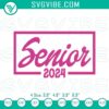 Senior 2024 Pink Embroidery Designs for Class of 2024 Graduation, ideal for celebrating upcoming senior year, pink graduation file.