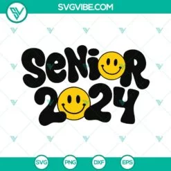 School, SVG Files, Senior 2024 Smiley Face SVG Download, Class Of 2024 SVG 2