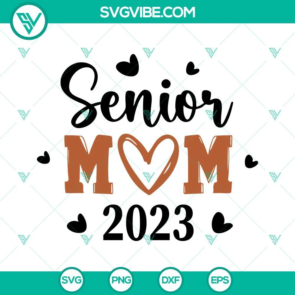 School, SVG Files, Senior Mom 2023 SVG Image Bundle, Football Senior Mom SVG 4