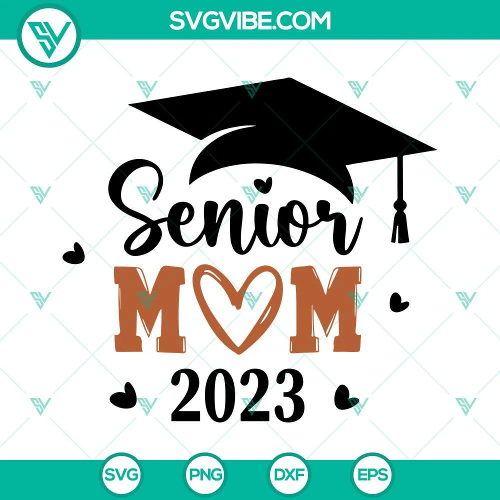 School, SVG Files, Senior Mom 2023 SVG Image Bundle, Football Senior Mom SVG 6