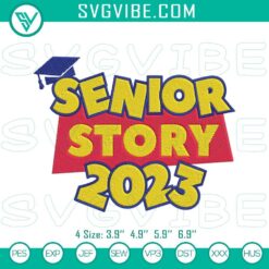 School Embroidery Designs, Embroidery Designs, Senior Story 2023 Embroidery 7