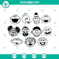 Cartoons, SVG Files, Sesame Street SVG Image Bundle, Sesame Monsters SVG Images 2