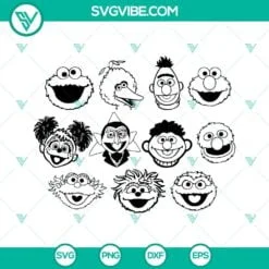 Cartoons, Christmas, SVG Files, Sesame Street Christmas SVG Files Bundle, 7