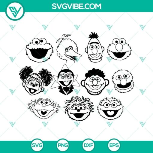 sesame street svg bundle sesame monsters svg bundle elmo svg cookie monster svg bert grover ernie count von count svg 1 mockup