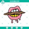 Digital download of sexy pink lips smoking cannabis joint and stoner girl silhouette in SVG files for weed enthusiasts.