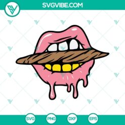 Cannabis, SVG Files, Sexy Pink Lips Cannabis Joint SVG Files, Weed Girl Smoking 2