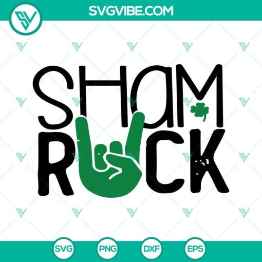 sham rock svg lucky shamrock svg st patricks day rock hand svg png dxf eps 10 mockup