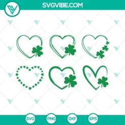 St Patrick's Day, SVG Files, Shamrock Heart SVG Download Bundle, Leaf Clover 8