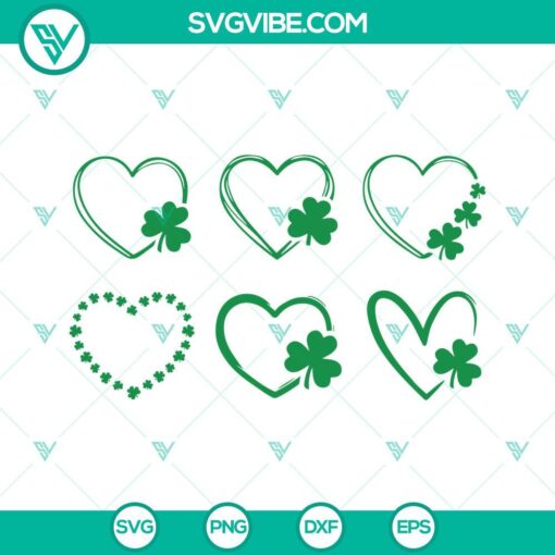 shamrock heart svg bundle leaf clover love lucky svg happy st patricks day svg png dxf eps download file 7 mockup