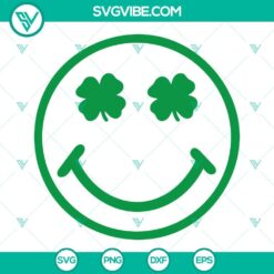 St Patrick's Day, SVG Files, Shamrock Smiley Face SVG Images, Retro Lucky 2