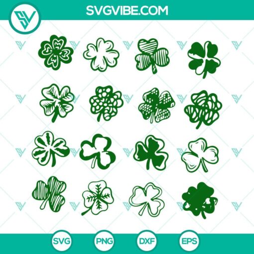 shamrocks svg bundle four leaf clover svg st patrick s day svg png dxf eps cricut file 1 mockup