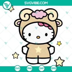 Cartoons, SVG Files, Sheep Hello Kitty SVG Files, Aries Hello Kitty SVG Files, 11