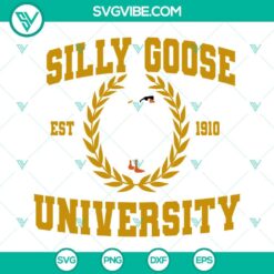 Silly Goose Est 1910 University SVG design featuring playful geese, for digital use. SVG and PNG files included.