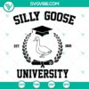 Silly Goose University SVG Files DXF EPS PNG File Digital Download with funny cartoon geese characters, perfect for crafts and projects.