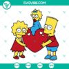 Simpsons family heart SVG file perfect for Valentine's Day. Includes PNG and DXF formats. Ideal for holiday crafting projects.