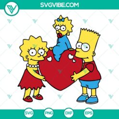 SVG Files, Valentine's Day, Simpsons Family Heart SVG File, Simpsons Valentines 5